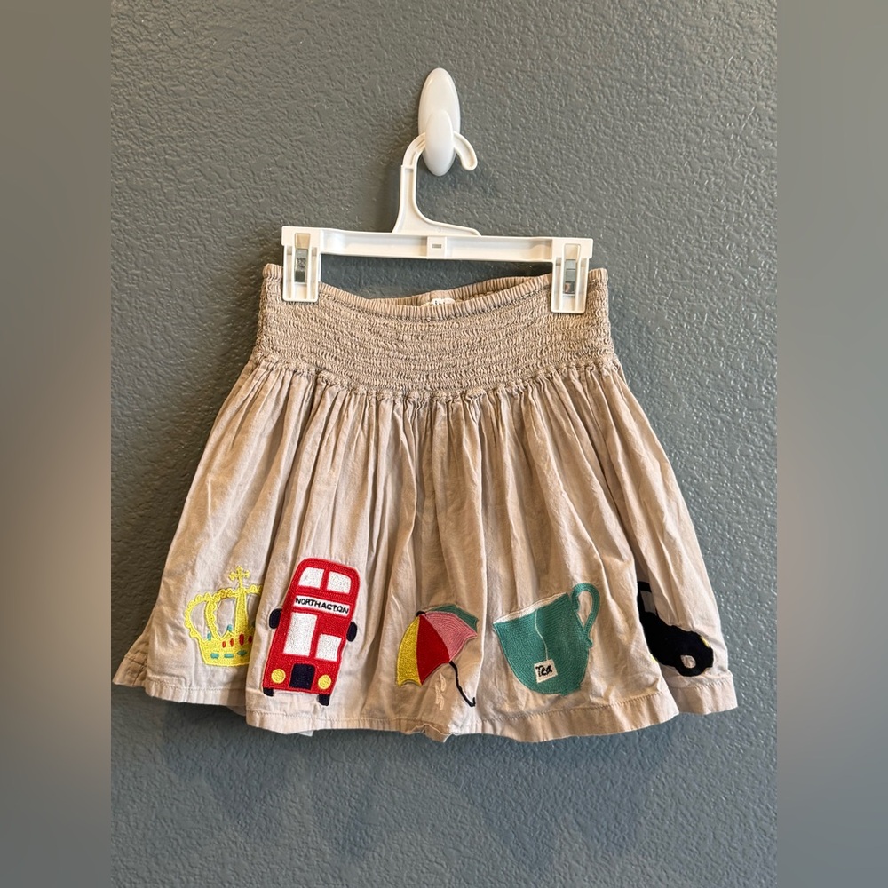 Khaki Tan Brown Mini Boden Girls British London Scene Preppy Skirt Size 9-10